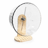 Wooden Hamster Wheel with Adjustable Stand Transparent Hamster Exercise Wheel Stable Long-Lasting for Hamsters, Tabletop, Cages