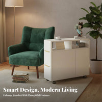 Slim Gap Cabinet Space-Saving Mobile End Table Modern Minimalist design