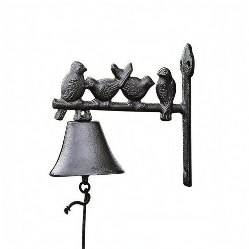 Rustic Wall Mounted Bell Ornate Home Decor Curled Metalwork for Fence