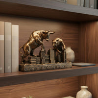 Bull Against Bear Figurine Resin Craft House Decoration Symbolic Gift