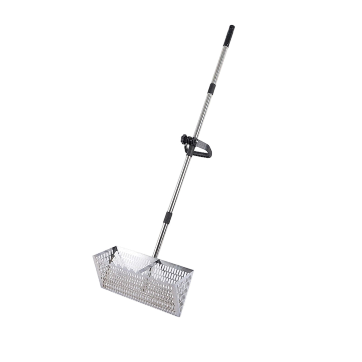 Stainless Steel Beach Shovel with Perforated Basket Portable Sand Sifter with Long Handle Rust-Resistant Sand Scoop with Long Handle Long-Lasting for Shell Collectors, Beachcombers, Beachcombing