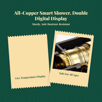 Temperature-Controlled Shower System, Digital Display Brass Shower Faucet Set, High-Pressure Rain Shower Combo for Bathroom