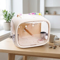 Portable Acrylic Bird Cage with 4-Side Visibility, Outdoor Bird Cage Travel Cage with Removable Tray for Adult Bird Parrot Travel, 22.3cm Size