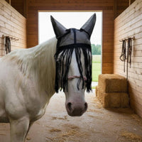 Ear Bonnet with Fringe Summer Use Horse Ear Bonnet Breathable Mesh for Pasture
