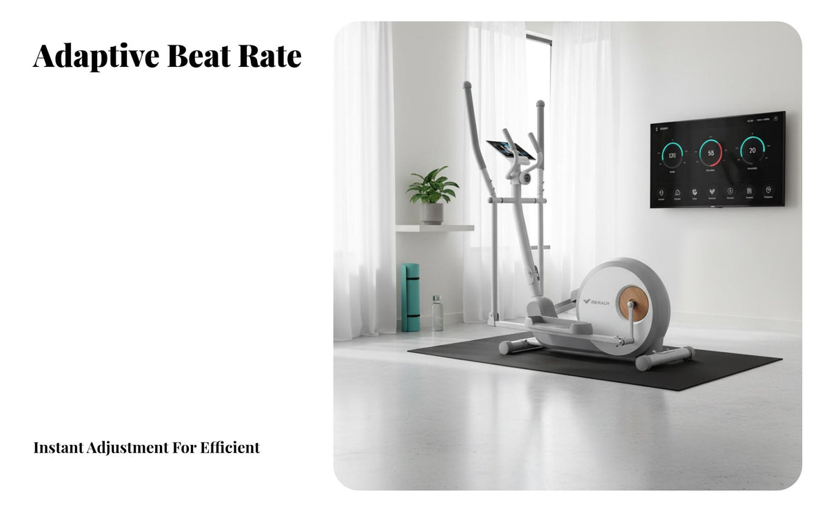 Rear-Drive Elliptical Machine Silent Digital Elliptical Machine Space Saving Cross for Beginners, Indoor