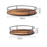 Rotating Condiment Tray 360-Degree Rotation Rotating Tray Organizer Black Metal