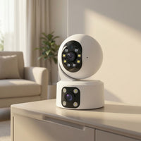 Two-Way Audio Twin-lensLens Camera Color Indoor Camera 1080p Real-Time Monitoring for Homeowners, Parents, Pet Owners