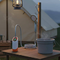 Waterproof Rechargeable Shower Pump Adjustable Speed Electric Portable Shower Digital Display Outdoor Gear Low Noise for Campers, Hikers, Pet Owners, Camping, Travel, Dormitory