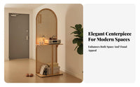 Easy Setup Freestanding Partition Lightweight Arched Cane Panel Partition with Shelves Allows Light and Ventilation Room Divider Minimalist Aesthetic for Small Apartment Residents, Homeowners, Interior Design Enthusiasts, Entryway, Entrance Hall, Bedroom