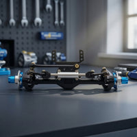 2 Pieces SCX24 Axle Assembly Rugged Front and Rear Axle Set Stable Hardware for Hobbyists