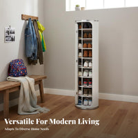Rotating Shoe Rack Space-saving Cylindrical Footwear Organizer Large Capacity Vertical Storage Cabinet Sturdy Wooden Frame Suitable for Apartment Dwellers Entryway Living Room Families Home Furniture