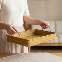 Portable Storage Basket with Handle for Bedroom Desktop Bathroom Towels Dirty Clothes Organization