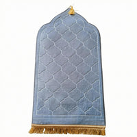 Arched Prayer Rug Geometric Lattice Fringed Floor Mat Hanger Tassel
