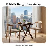 Square Foldable Table and Stool Set Foldable Portable Furniture Space-Saving Rounded Corners for Families, Apartment Dwellers