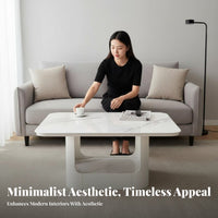 2 Pieces High-Low Nesting Tables Minimalist Look Living Room Furniture Waterproof Easy Assembly for Small Areas, Perusing Nook