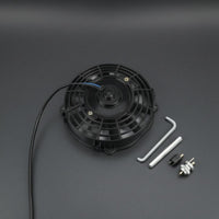 12V Slim Cooling System Cooling Fan Ultra-Thin Electric Cooling System Cooling Fan 8-Inch Vehicle Part Black