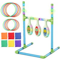 Children's Light-Up Toss Game Set with Beanbags and Rings