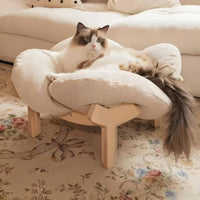 Wooden Feline Sofa Modern Design Elevated Pet Couch Scratch-Resistant
