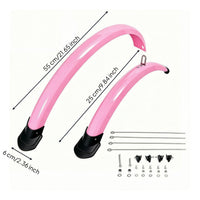 Sturdy Bike Mudguard Set with Hardware Glossy Full-Coverage Bike Fenders Lightweight Full Coverage Mudguard Set Stable for City Riding