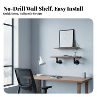 Adhesive Floating Shelf No-Drill Storage Solution Minimalist Design for Bathroom