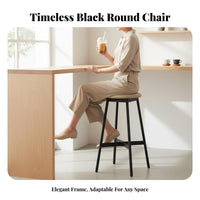 Backless Round-Top Stool Minimalist Design Bar Chair Stable Base for Pub, Office