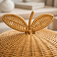 Orange Container Cute Decor Woven Fruit Container Easy to Clean for Living Room