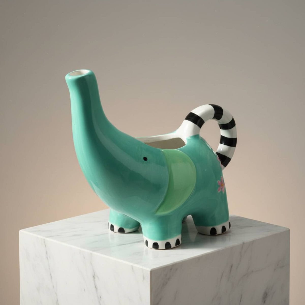 Elephant Watering Can Gift Idea Elephant Flower Pot Hand Painted for Living Room