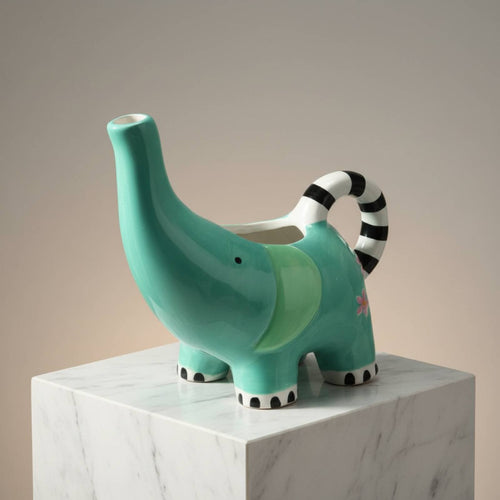 Elephant Watering Can Gift Idea Elephant Flower Pot Hand Painted for Living Room