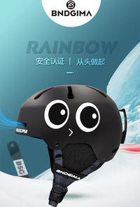 BNDGIMA 24新品滑雪头盔男女成人儿童单双板护具装备卡通眼睛雪盔