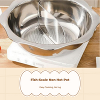 Stainless Steel Divided Hot Pot, Induction Compatible