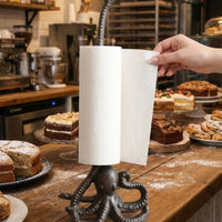 Cast Iron Octopus Paper Towel Holder Fits Standard & Jumbo Rolls for Bathroom