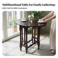 Oval fold-downpanel Table Foldable Design fold-down panel Table Vintage aesthetic Sturdy Construction for households, pairs
