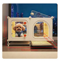 Indoor dog house with toilet