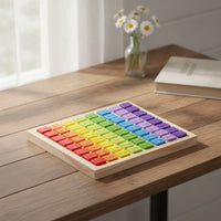 Multiplication Board with Wooden Tiles Hands-on Multiplication Board Game Math Toy Interactive Sturdy for Children, Classroom