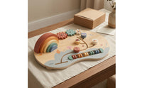 Wooden Busy Board Wood Activity Board Rotating Pieces
