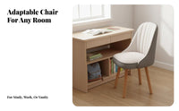 Upholstered Task Chair Ergonomic Upholstered Makeup Seat Easy Assembly for Teens