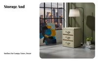 2-Drawer End Table Retro Design Bedroom Furniture Multiple Storage alternatives
