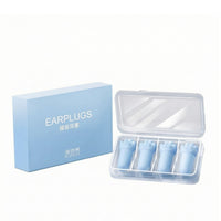 4 Pieces Soft Reusable Earplugs with Case Comfortable Ear Plugs with Case Compact Noise Blockers Portable for Sleeping, Studying