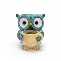 Owl Planter Resin Owl Plant Pot Textured for Desk