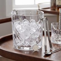 Thickened Glass Ice Bucket with Tongs for Home, KTV, Bar, Beer, Wine, Champagne