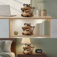 Capybara Figurine with Rocking Chair Mini Capybara Figurine Compact for Students