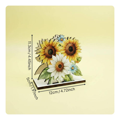 Blossom Napkin Dispenser Freestanding Wooden Flower Napkin Holder Tabletop Accessory for Party, Picnic