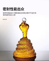 蛇型酒瓶高硼硅玻璃泡酒瓶空酒瓶蛇年限定白酒瓶子带盖玻璃瓶