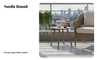 Weather-Resistant Round Pedestal Table Lightweight Household Furniture Minimalist Design Modern Aesthetic for Apartment Dwellers, Homeowners, Balcony, Garden, waterfront, Small Spaces