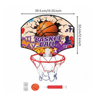 No-Drill Wall-Mounted Basketball Hoop Easy to Install Sports Toy Long-Lasting Materials for Children, Indoor