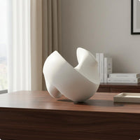 Abstract Tabletop Sculpture Modern Twisted Sculpture Polished Curved Surfaces