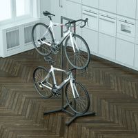 Multi-Cycle Storage Rack Saving Freestanding Upright Bike Stand Rack Fully Adjustable for Apartment
