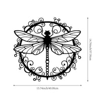 Round Dragonfly Wall Hanging Hollow-out Design House Decoration Lightweight for Bedroom, Entryway
