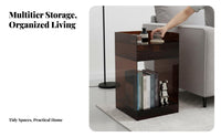Waterfall Side Table Transparent Nightstand Space-Saving for Living Room, Office