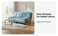 Space-Saving Design Armless Folding Sofa Bed Foldable transformable Couch multi-functionalPurpose Indoor Furnishing abrasionResistant for Apartment Dwellers, Pet Owners, Students, Small Spaces, Living Room, paleice